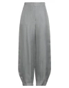 Emporio Armani Woman Pants Light Grey Size 12 Lyocell, Viscose, Silk