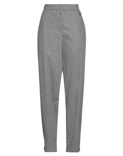 Emporio Armani Woman Pants Light Grey Size 12 Virgin Wool, Cashmere, Elastane