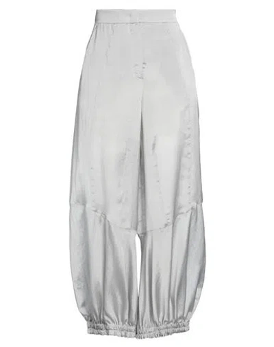 Emporio Armani Woman Pants Light Grey Size 12 Viscose, Silk