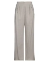 Emporio Armani Woman Pants Light Grey Size 14 Virgin Wool, Cashmere, Elastane In Grey