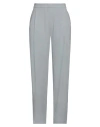 Emporio Armani Woman Pants Light Grey Size 12 Virgin Wool, Elastane
