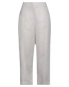 Emporio Armani Woman Pants Light Grey Size 6 Linen