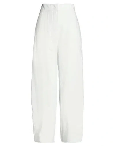 Emporio Armani Woman Pants Light Grey Size 8 Modal, Polyester In White