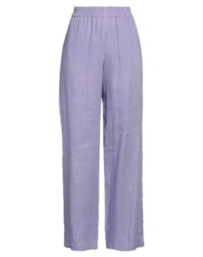 Emporio Armani Woman Pants Light Purple Size 6 Linen