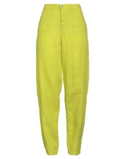 Emporio Armani Woman Pants Lime Green Size 32 Linen