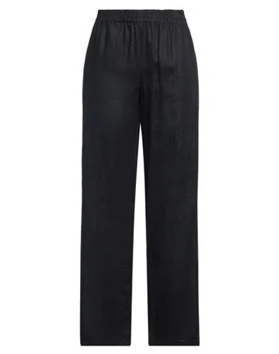 Emporio Armani Woman Pants Midnight Blue Size 14 Linen