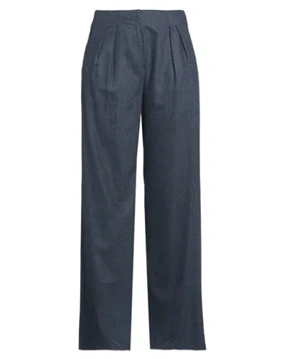 Emporio Armani Woman Pants Navy Size 8 Virgin Wool, Cashmere, Elastane In Navy Blue