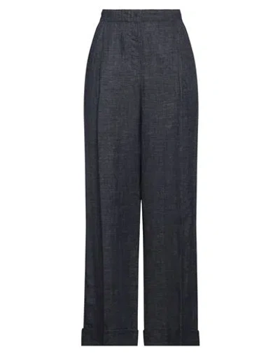 Emporio Armani Woman Pants Navy Size 12 Linen