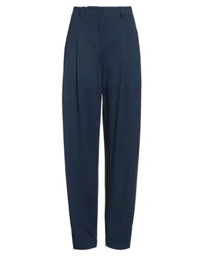 Emporio Armani Woman Pants Navy Size 12 Viscose, Polyamide, Elastane In Blue