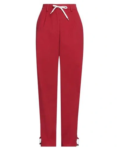 Emporio Armani Woman Pants Red Size 10 Cotton, Elastane