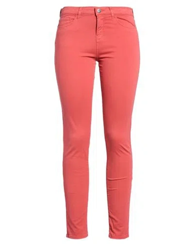 Emporio Armani Woman Pants Rust Size 32 Cotton, Viscose, Elastane In Red