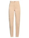 Emporio Armani Woman Pants Sand Size 27 Cotton, Elastane In Beige