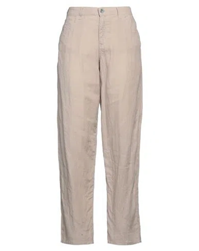 Emporio Armani Woman Pants Sand Size 32 Linen In Beige