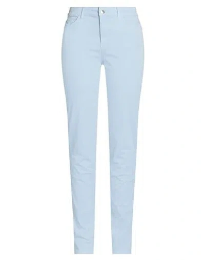 Emporio Armani Woman Pants Sky Blue Size 32 Cotton, Viscose, Elastane