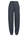 Emporio Armani Woman Pants Slate Blue Size 10 Cotton, Cashmere, Polyamide, Wool, Viscose In Blue