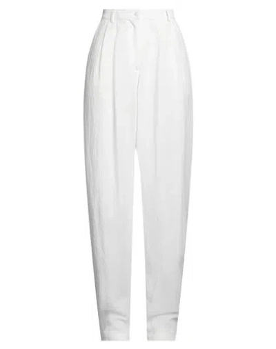 Emporio Armani Woman Pants White Size 12 Lyocell, Polyamide