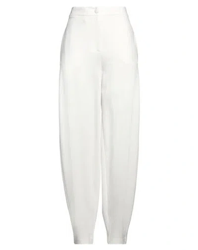 Emporio Armani Woman Pants White Size 14 Viscose, Polyamide, Elastane