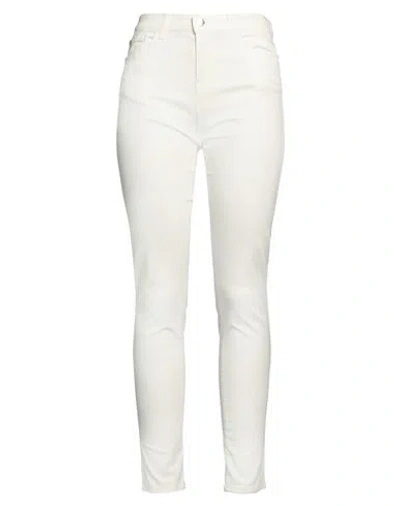 Emporio Armani Woman Pants White Size 32 Cotton, Viscose, Elastane