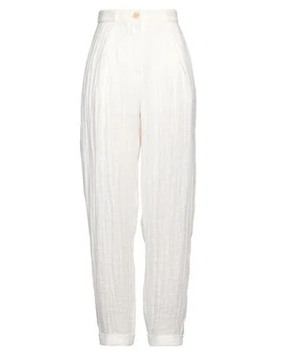 Emporio Armani Woman Pants White Size 8 Linen