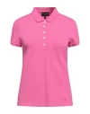 Emporio Armani Woman Polo Shirt Fuchsia Size L Cotton, Elastane In Pink