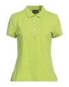 Emporio Armani Woman Polo Shirt Lime Green Size L Cotton, Elastane