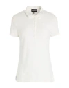 Emporio Armani Woman Polo Shirt White Size L Cotton, Elastane In White