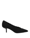 Emporio Armani Woman Pumps Black Size 5.5 Textile Fibers In Black