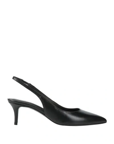 Emporio Armani Woman Pumps Black Size 7.5 Leather