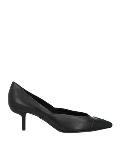 Emporio Armani Woman Pumps Black Size 7.5 Ovine Leather