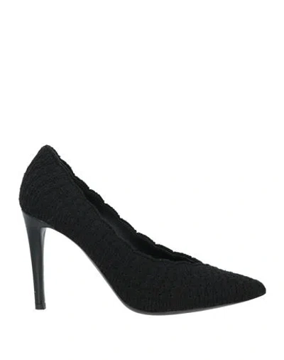 Emporio Armani Woman Pumps Black Size 7.5 Textile Fibers
