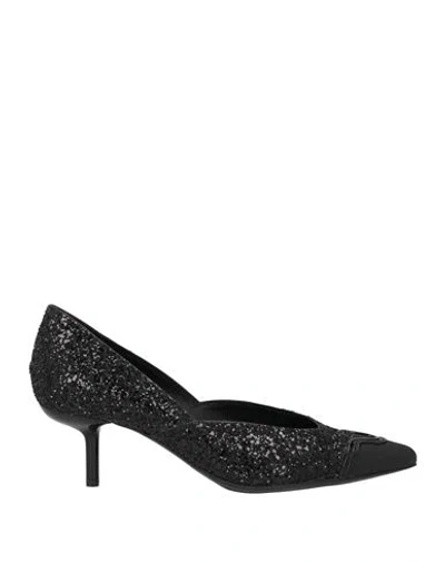 Emporio Armani Woman Pumps Black Size 7.5 Textile Fibers