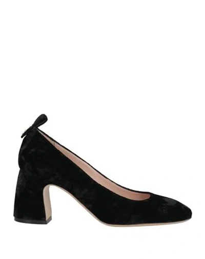 Emporio Armani Woman Pumps Black Size 7.5 Viscose, Cupro