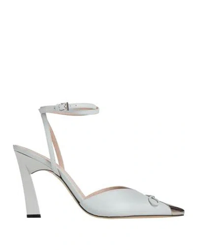 Emporio Armani Woman Pumps Grey Size 7.5 Leather