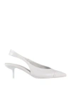 Emporio Armani Woman Pumps Light Grey Size 7.5 Ovine Leather In Gray