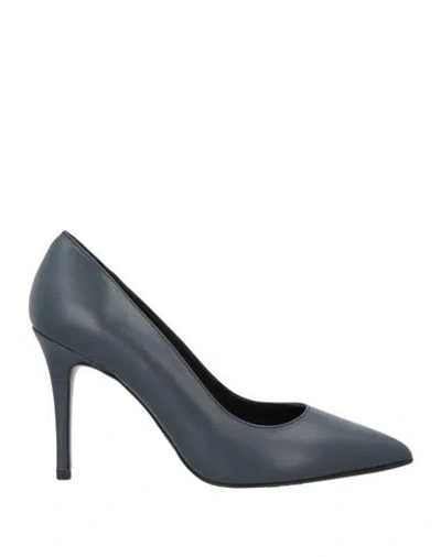 Emporio Armani Woman Pumps Navy Size 7.5 Leather