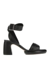 Emporio Armani Woman Sandals Black Size 5.5 Leather In Black