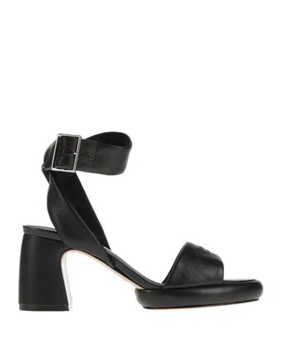 Emporio Armani Woman Sandals Black Size 5.5 Leather