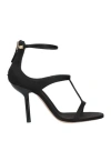 Emporio Armani Woman Sandals Black Size 5.5 Textile Fibers