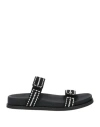 Emporio Armani Woman Sandals Black Size 5.5 Textile Fibers In Black