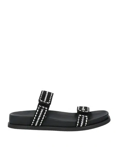 Emporio Armani Woman Sandals Black Size 5.5 Textile Fibers