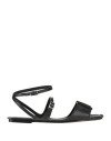 Emporio Armani Woman Sandals Black Size 6.5 Leather