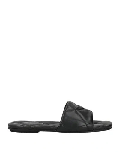 Emporio Armani Woman Sandals Black Size 7 Polyester, Polyurethane