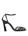 Emporio Armani Woman Sandals Black Size 7.5 Goat Skin In Black