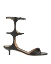 Emporio Armani Woman Sandals Black Size 7.5 Lambskin