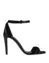 Emporio Armani Woman Sandals Black Size 7.5 Textile Fibers