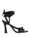 Emporio Armani Woman Sandals Black Size 5.5 Leather In Black