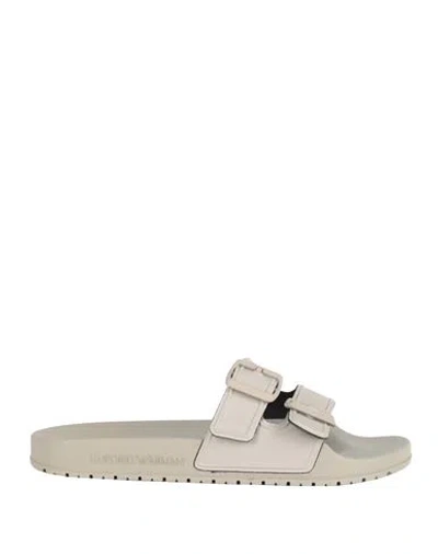 Emporio Armani Woman Sandals Light Grey Size 6.5 Pvc - Polyvinyl Chloride, Pes - Polyethersulfone, P