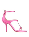 Emporio Armani Woman Sandals Fuchsia Size 7.5 Textile Fibers In Pink