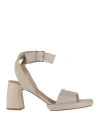 Emporio Armani Woman Sandals Light Grey Size 9.5 Leather