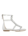 Emporio Armani Woman Sandals White Size 7.5 Pvc - Polyvinyl Chloride, Lambskin